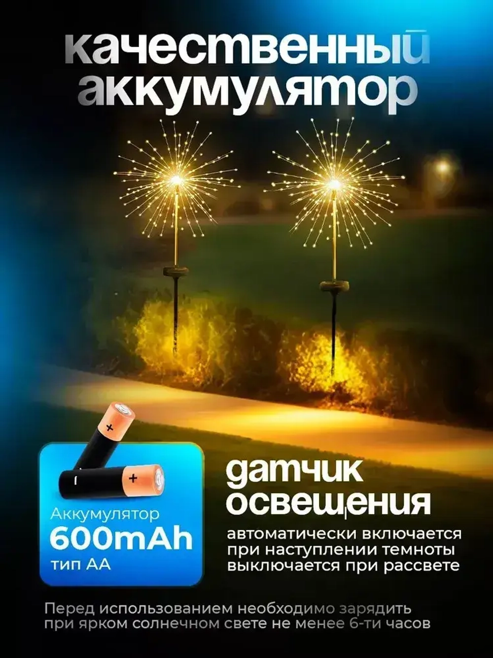 Светильник уличный на солнечной батарее Фейерверк