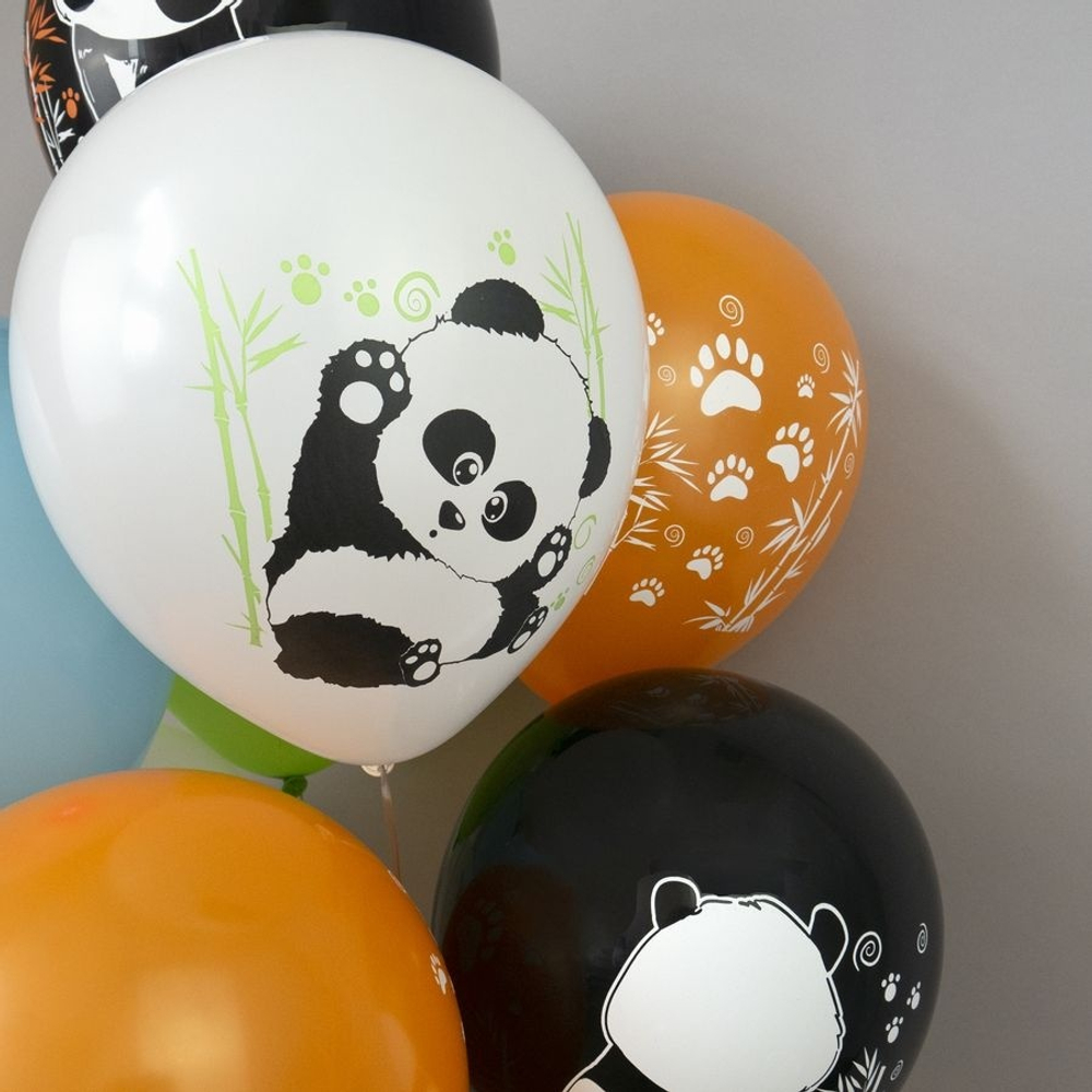 Воздушные шары БиКей с рисунком С днем рождения Панды, 25 шт. размер 12" #45170