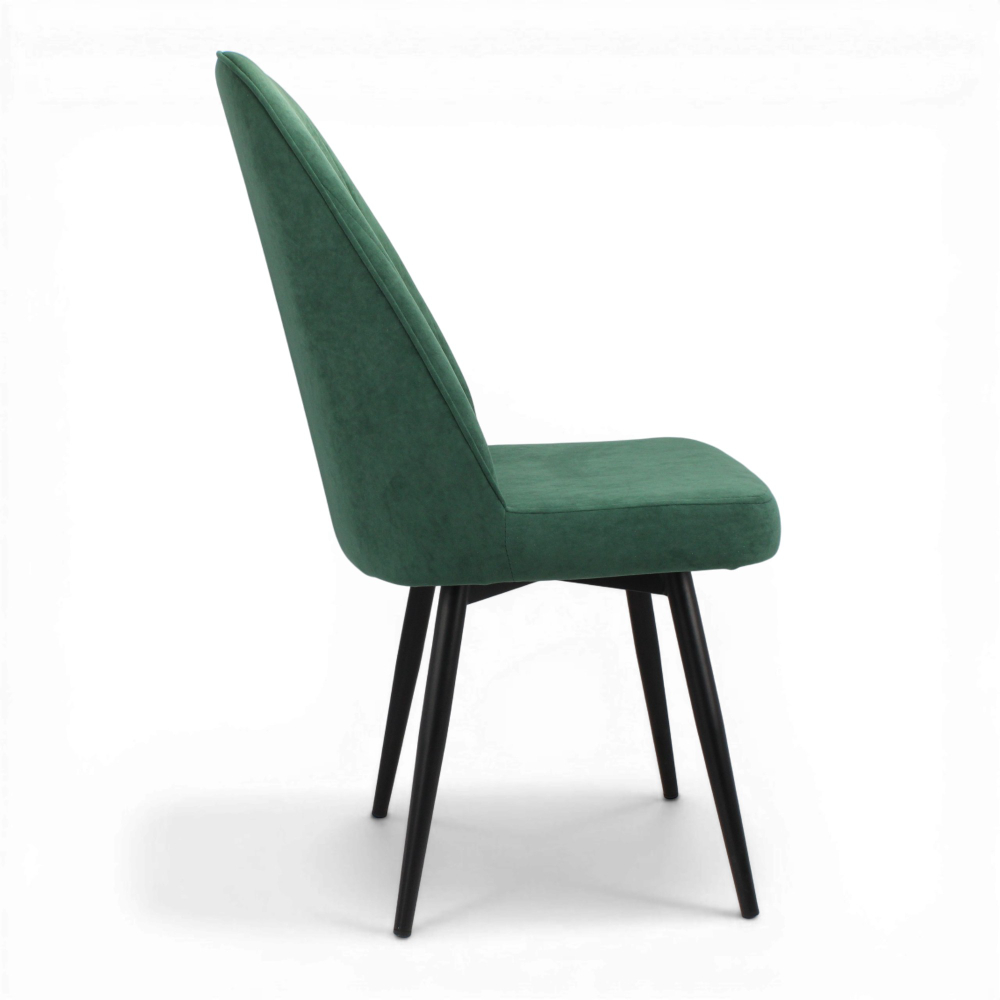 Стул поворотный "Лотос" (арт. 327), велюр Бренди В33 изумруд, ножки черные