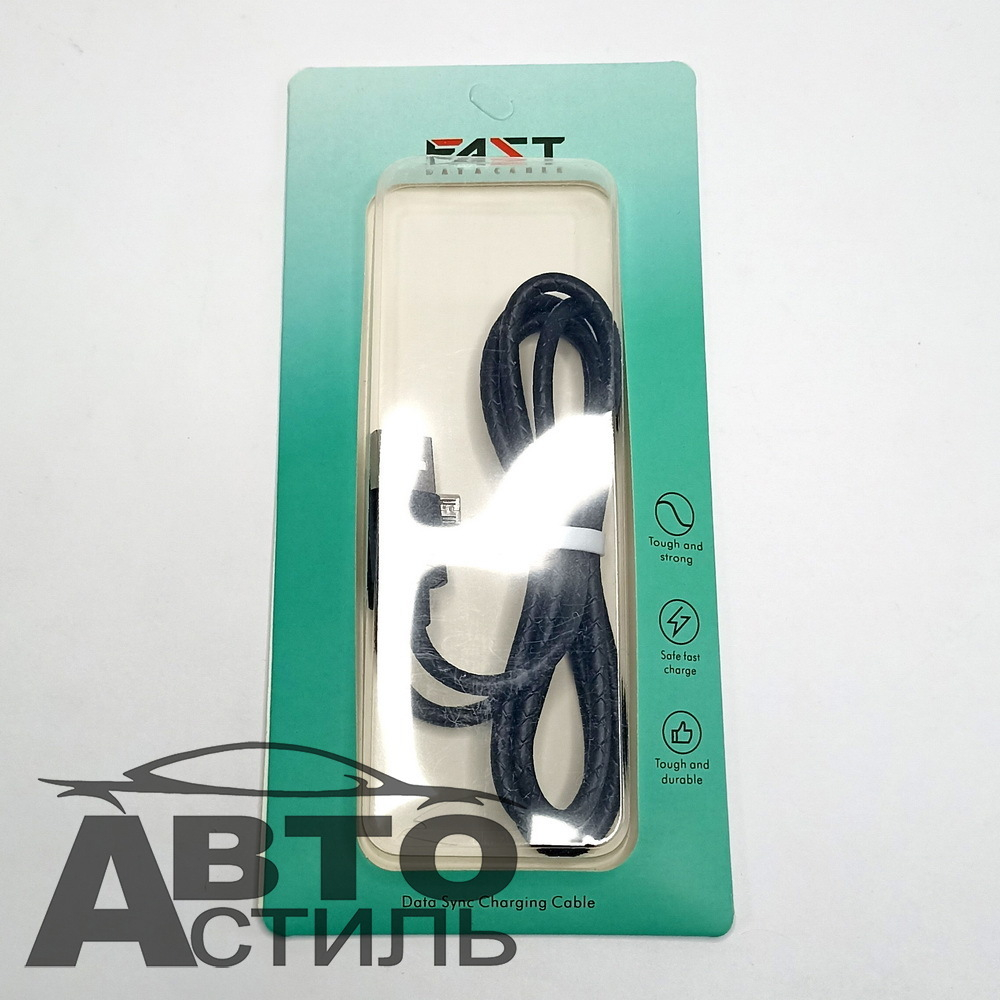 Шнур USB - micro USB М5 (2Ам) угловой под кожу 184089