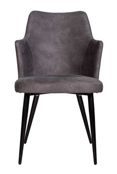 Стул с подлокотниками HUNT,360гр., иск. замша Apache 10 Grey, опоры черные, конус