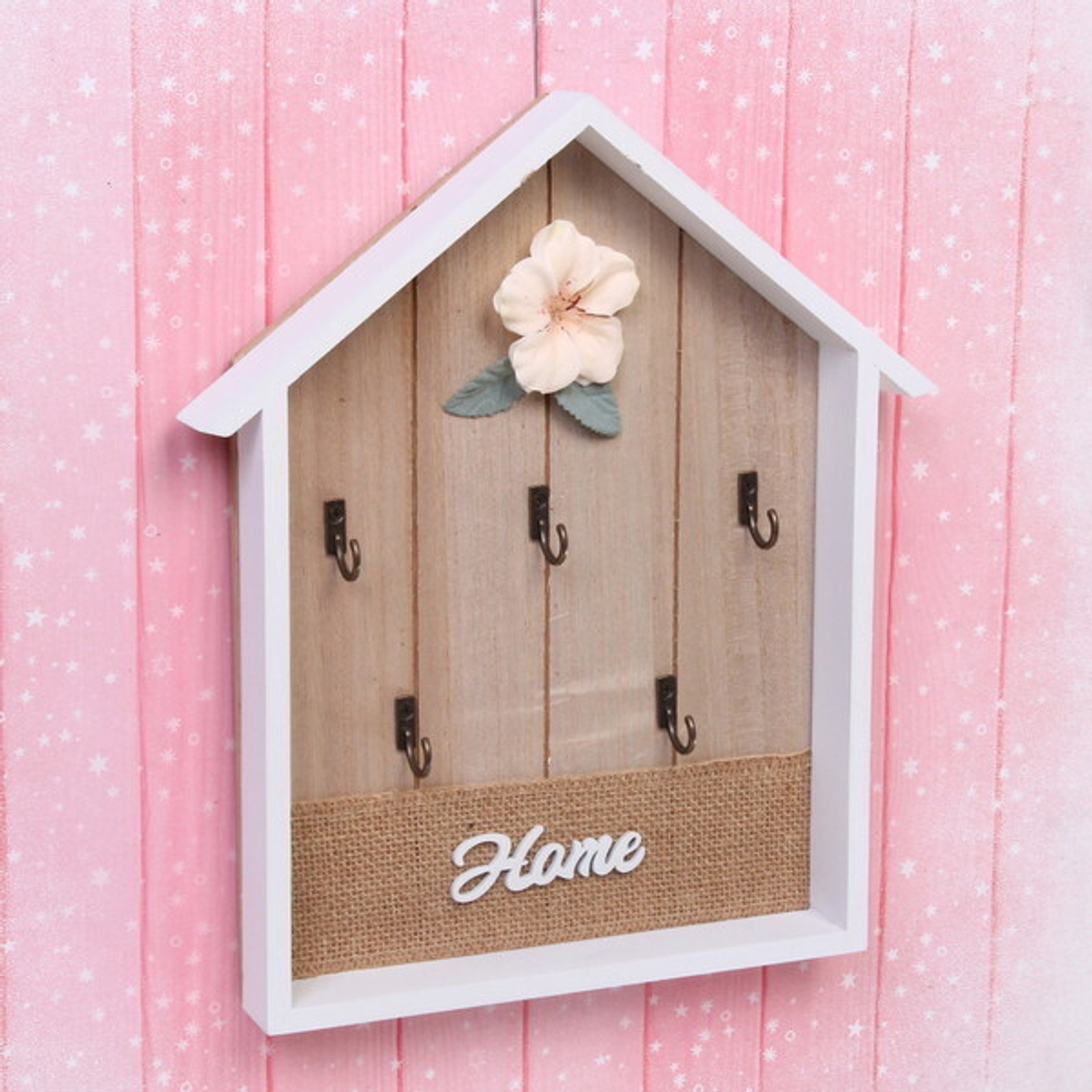 Ключница-панно «Цветочная фантазия» 26*30см 5 крючков W226