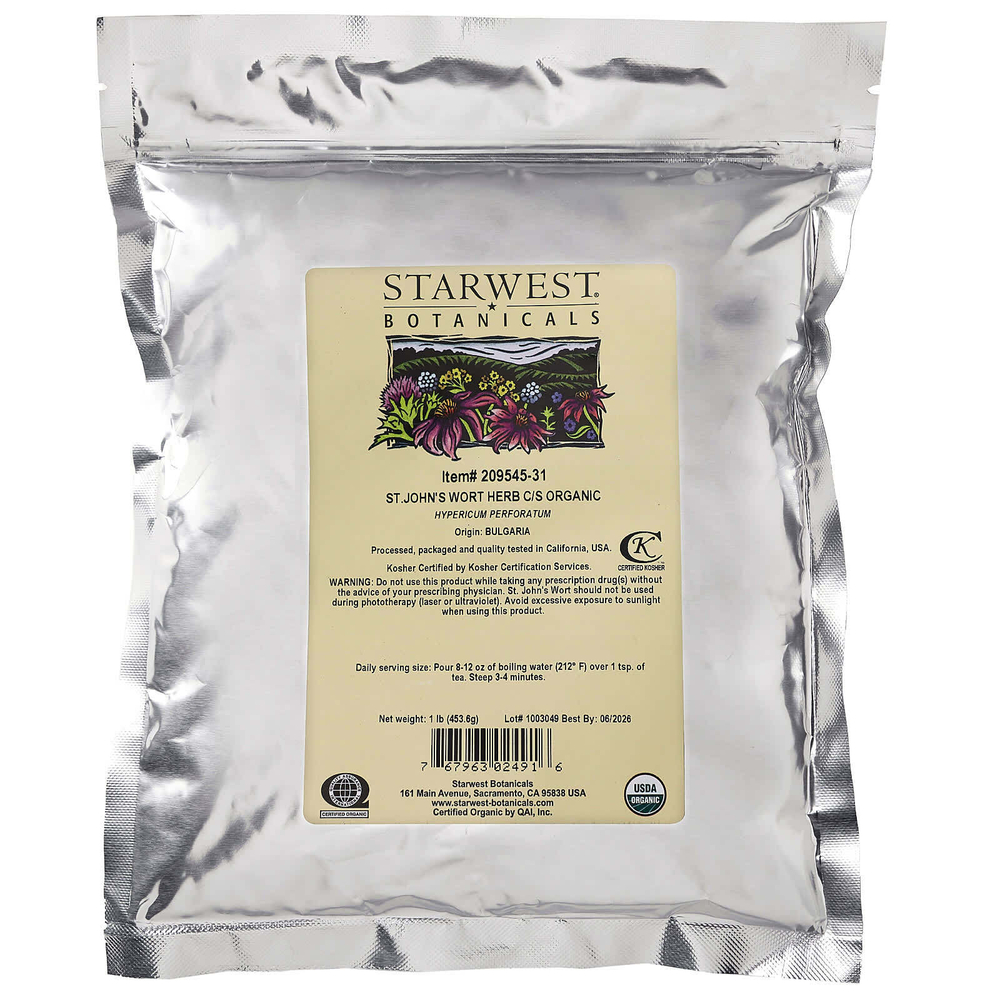 Starwest Botanicals, Органический зверобой C / S, 453,6 г (1 фунт)