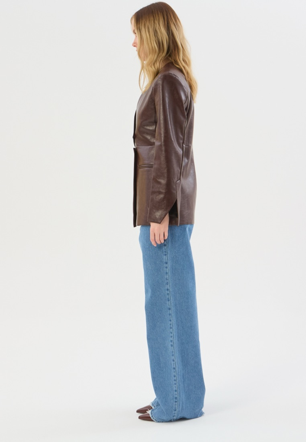 Жакет женский геометрия из экокожи