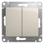 GLOSSA 2-клавишный ВЫКЛЮЧАТЕЛЬ, сх.5, 10AX, механизм, МОЛОЧНЫЙ