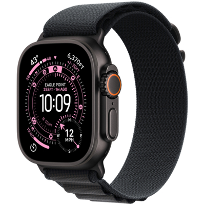 Apple Watch Ultra 3 GPS + Cellular 49mm Black Titanium Case with Black Alpine Loop - Small,Model A3281