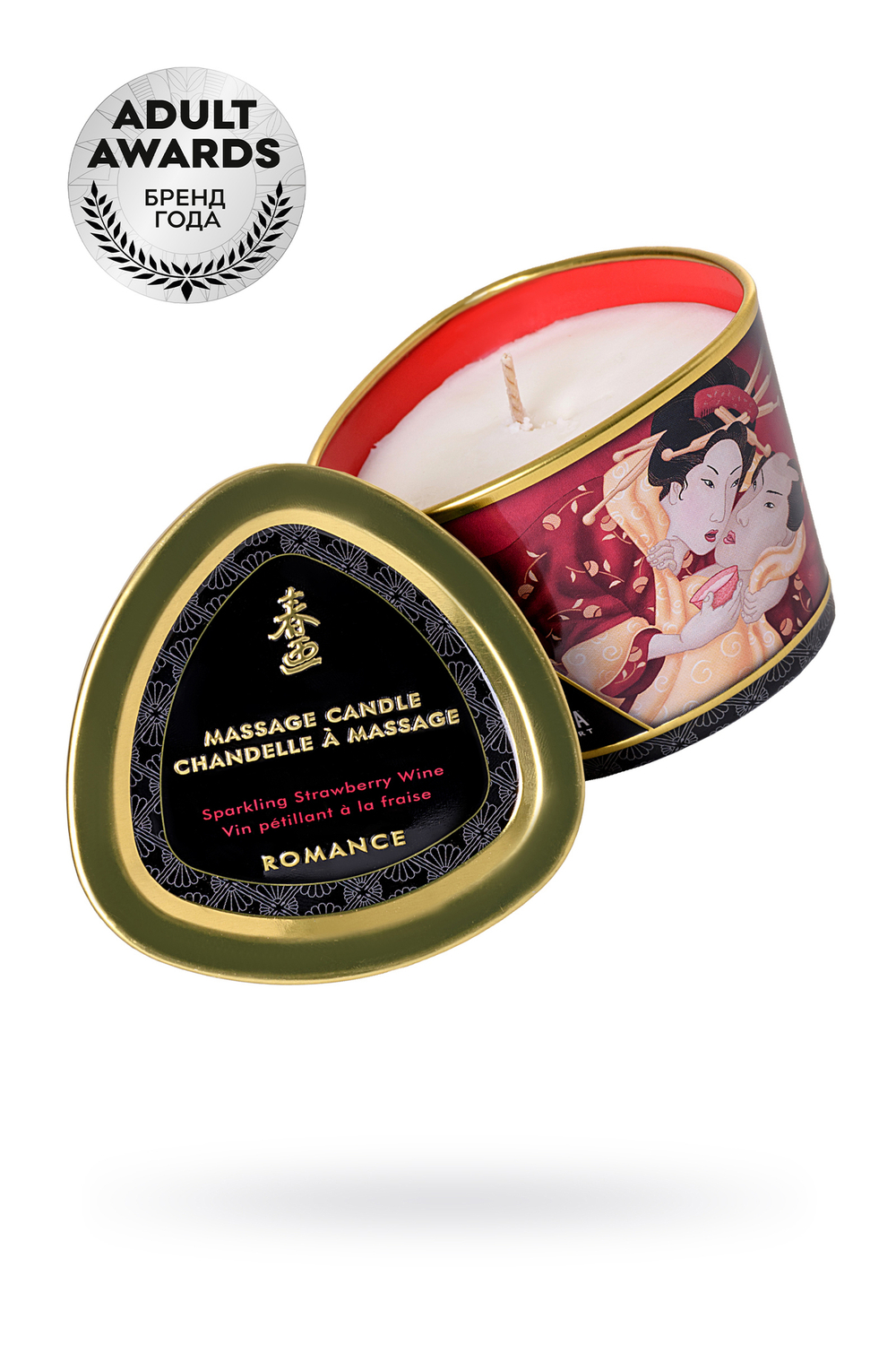 Массажное аромамасло свеча Клубника и шампанское 170 мл