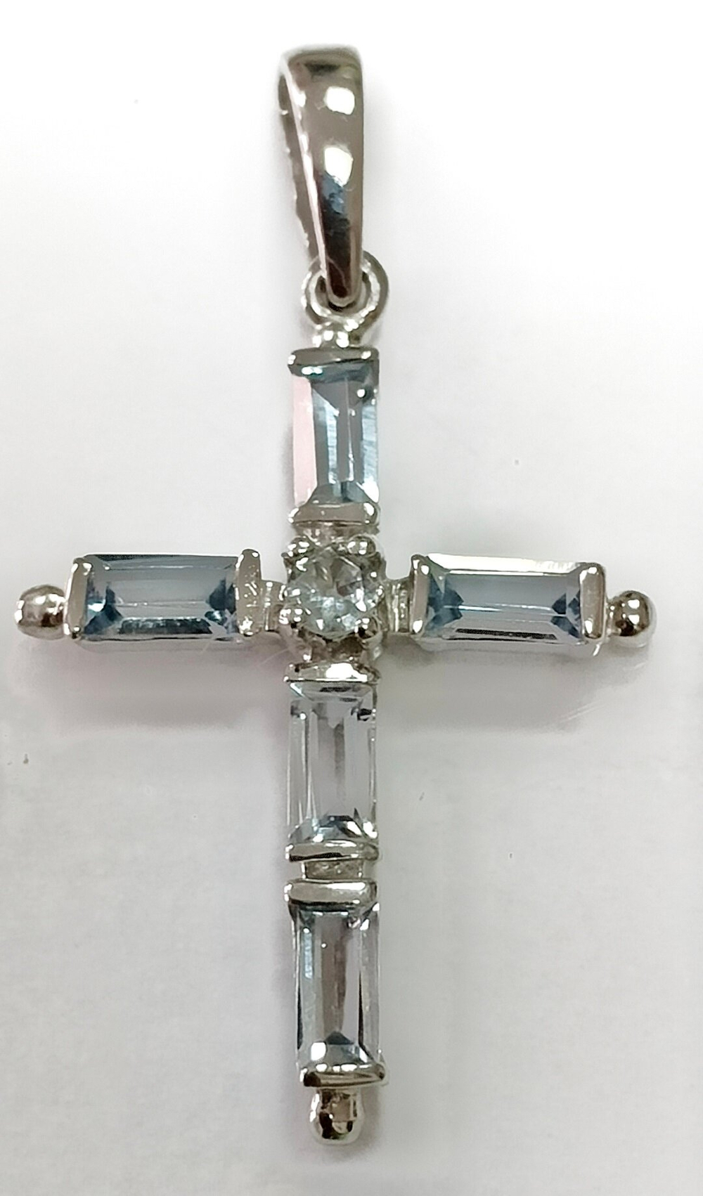 Крест-подвеска, серебро, с фианитами