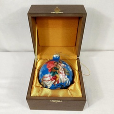 Коллекционный елочный шар с росписью Палех "Георгий Победоносец" в футляре