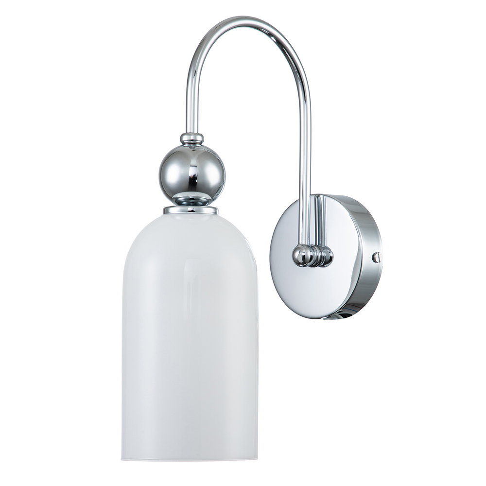 Настенный светильник 1x60Вт E14, металл/стекло, хром