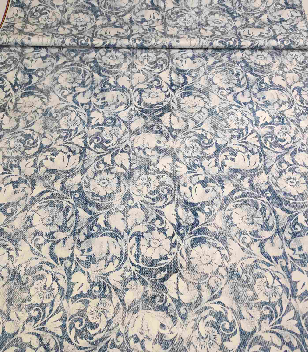 Дюспо (курточная ткань). Принт- Джинс абстракция, 2м