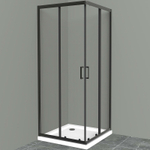 Душевой уголок BelBagno Uno 90х90 UNO-195-A-2-90-C-NERO профиль Черный матовый стекло прозрачное