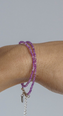 Чокер "Memo about Mind&Soul" из аметиста с удлинителем 33-38 см