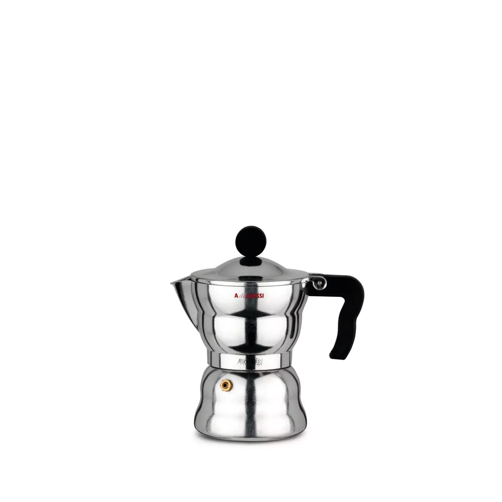 Alessi - Алюминиевая Турка кофеварка  высокого давления Moka Alessi на 3 чашки. / артикул   AAM33/3  / GTIN 8003299966745