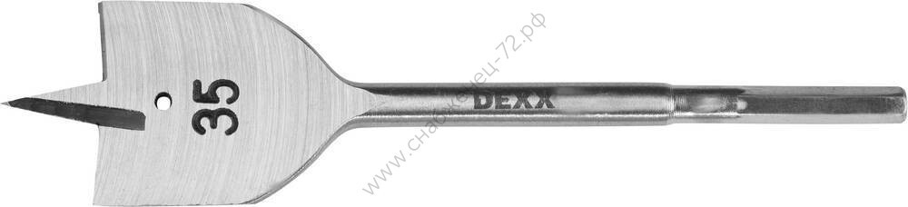 DEXX 35x152мм, сверло перовое по дереву, шестигранный хвостовик