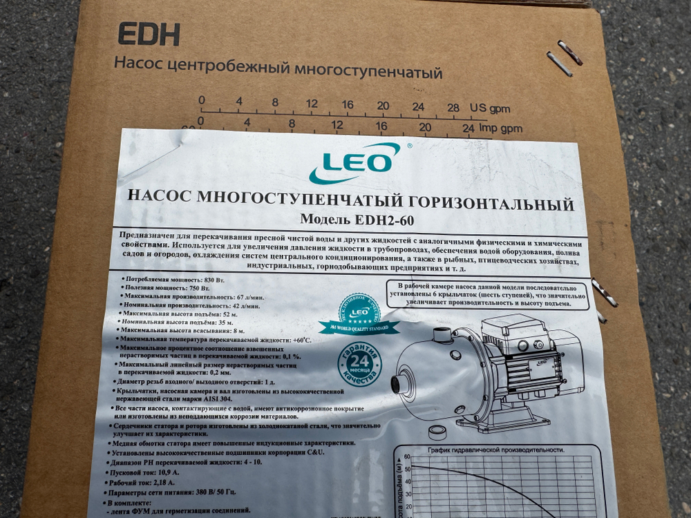 Насос "LEO" модель EDH2-60 (380 В)