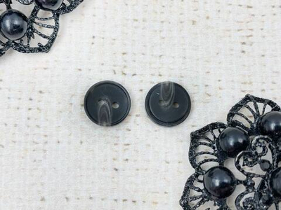 Пуговицы, d 1,2 см, 2 прокола, чёрный