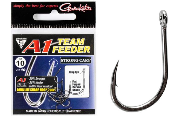 Крючки Gamakatsu A1 TEAM FEEDER HOOKS STRONG CARP разм. 10 10шт.