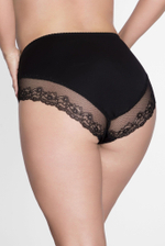 Высокие трусики-слипы из эластичной ткани и кружев (Размер: 4X) (Цвет: черный)