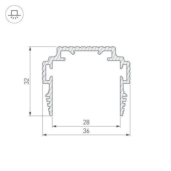 Профиль-держатель встраиваемый Arlight TEK-PLS-ZM-TK-2000 035011
