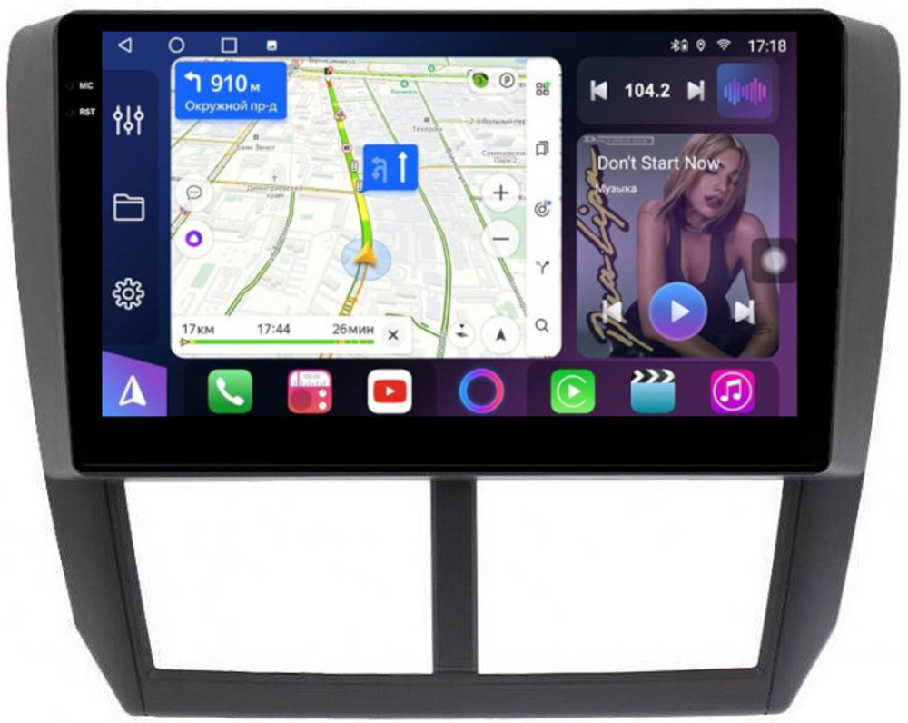 Магнитола для Subaru Forester 3 2008-2013, Impreza 3 2007-2011 - FarCar BM062M монитор 9.5" QLED на Android 14, TS10, 4+32Гб, CarPlay, 4G SIM-слот