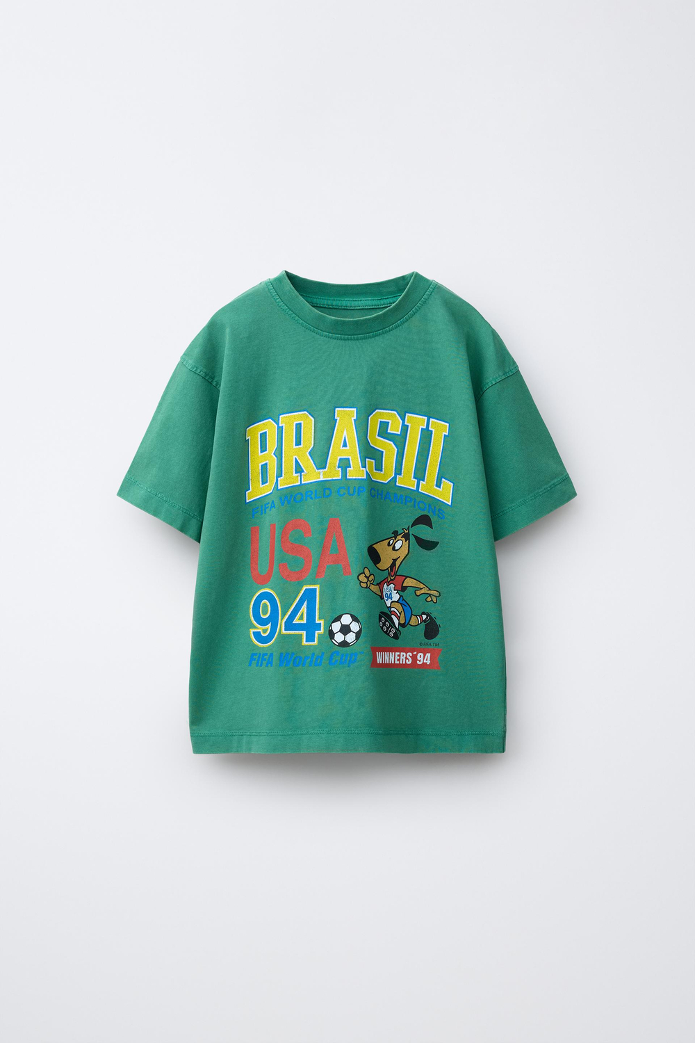 ZARA ФУТБОЛКА С ПРИНТОМ FIFA WORLD CUP™ 1994, ЗЕЛЕНЫЙ