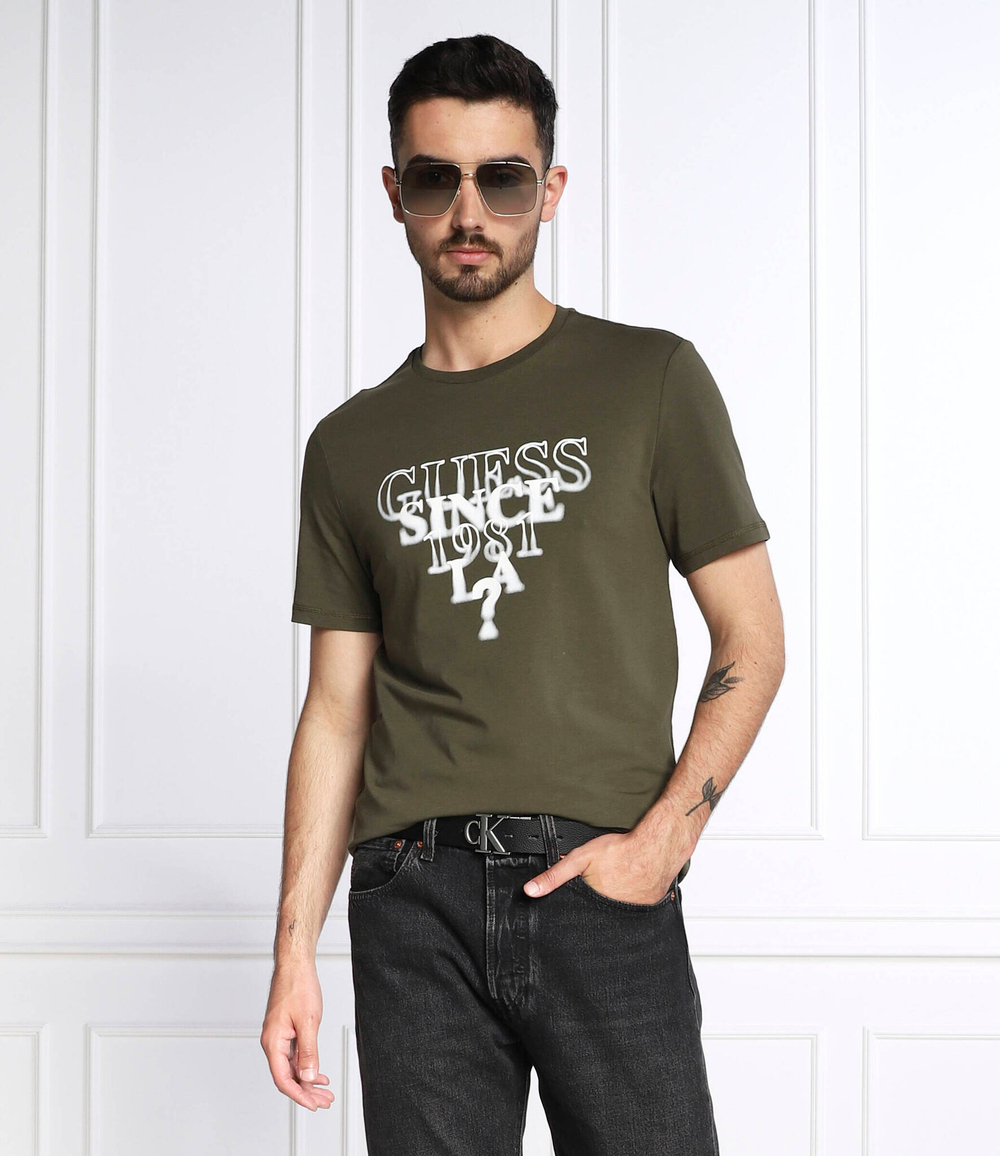 футболка blurry GUESS - зеленый(M2YI44 J1311)