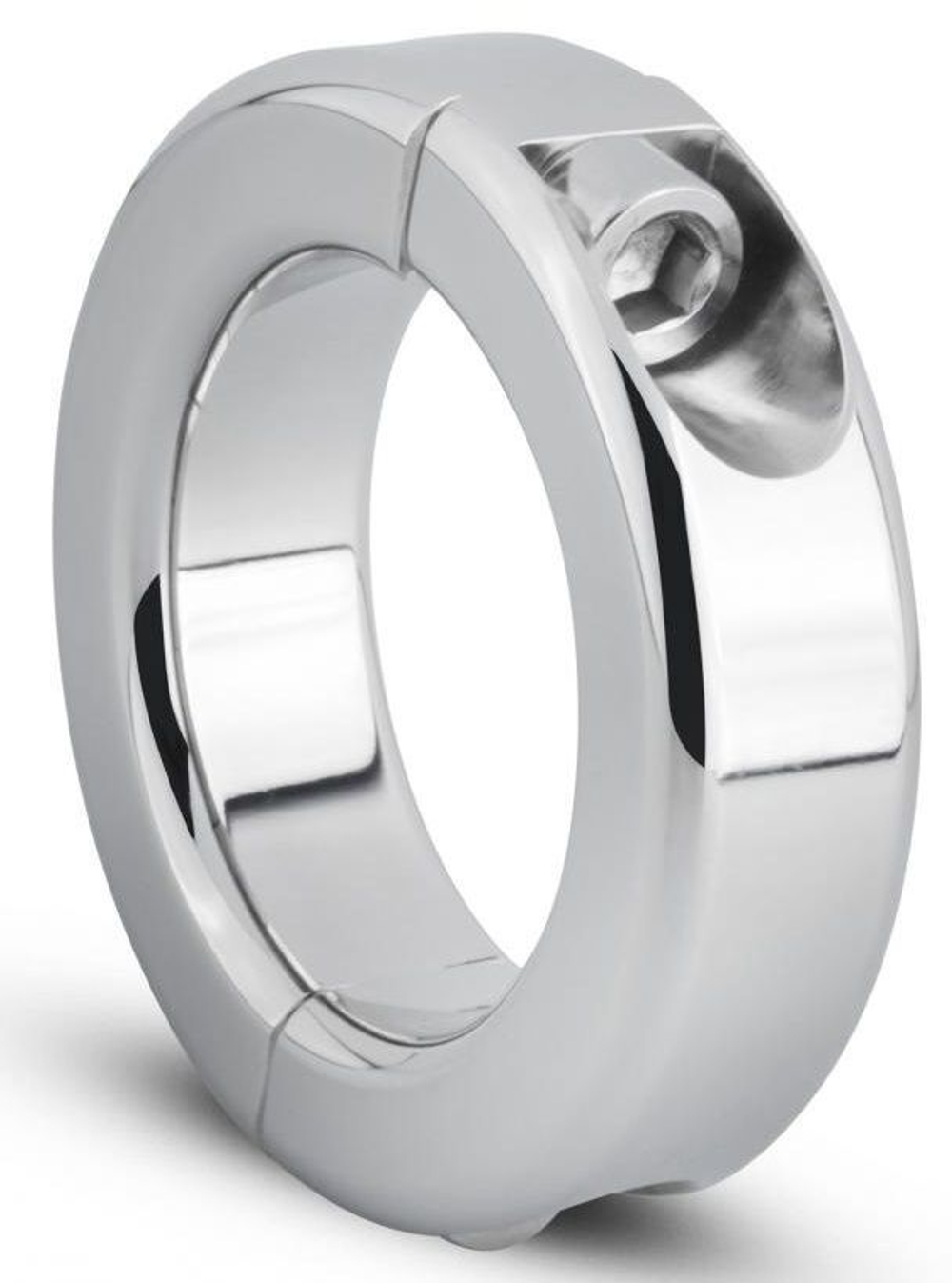 Серебристый утяжелитель для мошонки и пениса Sinner Metal Cock And Ball Lock (Цвет: серебристый)