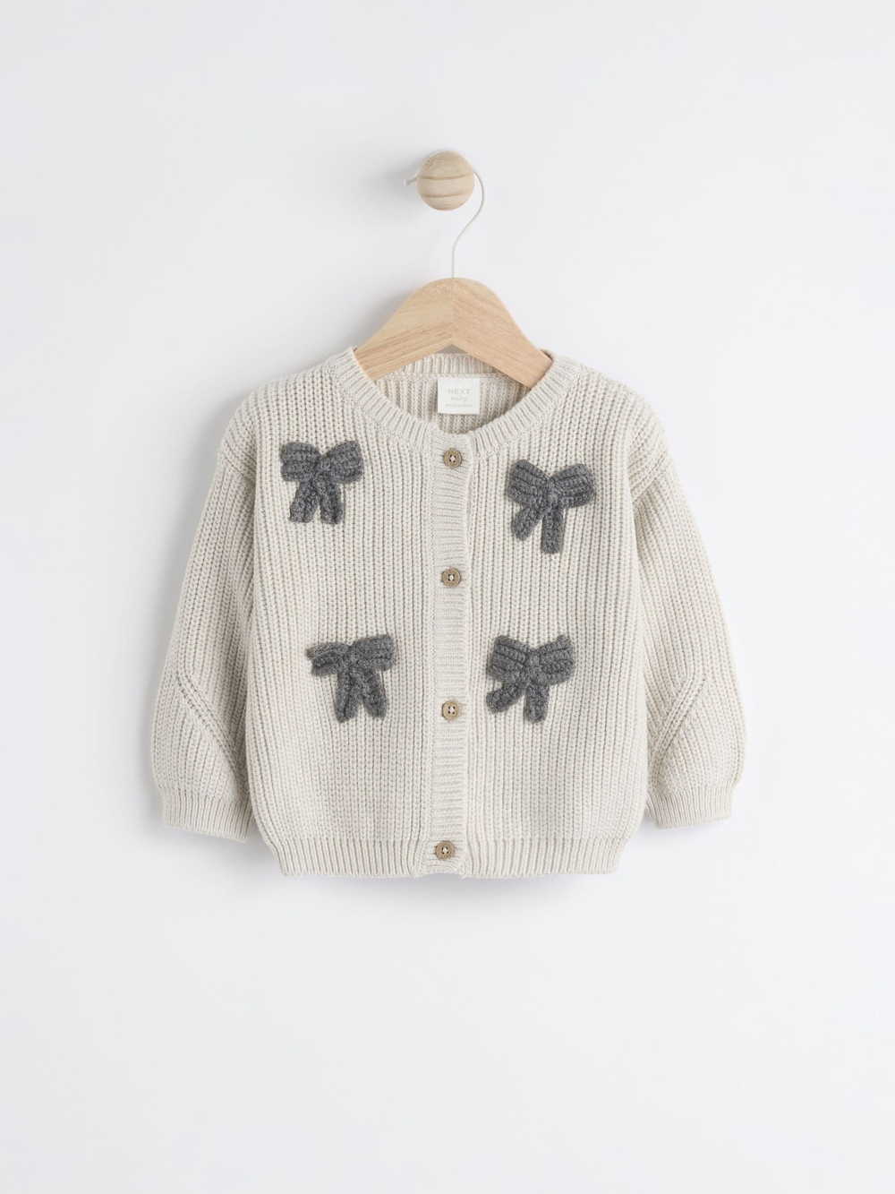Вязаный кардиган для малышей Next K82-442, Светло-серый