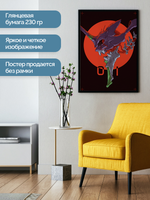 Постер плакат Ева 01 Скелет Evangelion Евангелион