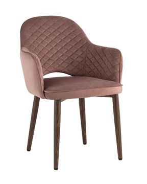 Стул Венера диамант NEW, велюр пыльно-розовый (ножки дерево) NP (набор 2шт)