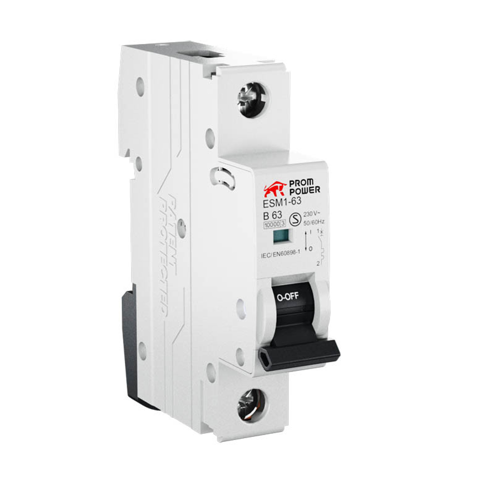 Автоматический выключатель ESM2-63/D2/1 (6kA), 2A, Характеристика D, Количество Полюсов: 1P