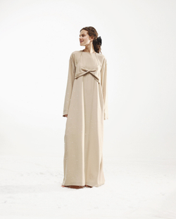 Платье со съемным лифом-бра бежевый