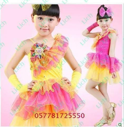 Платье для занятия танцами двухцветное с рюшами