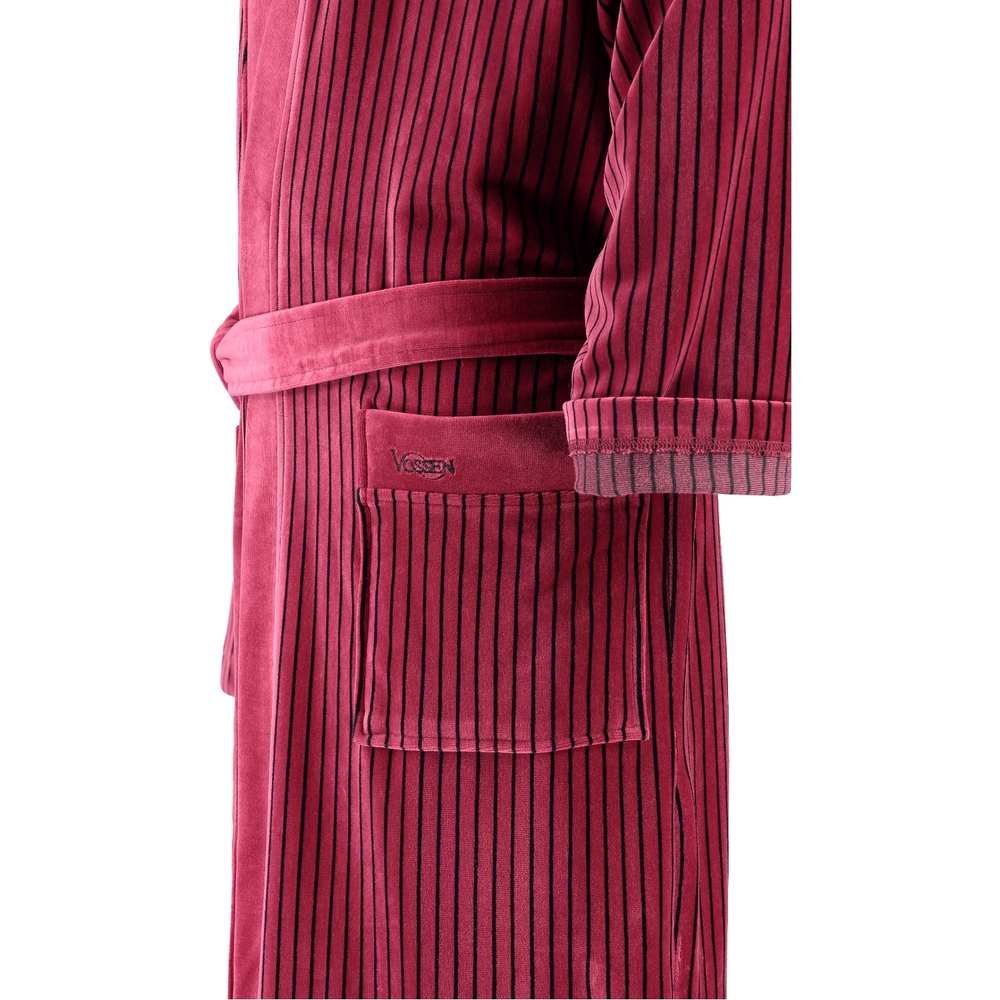 Халат велюровый Vossen James бордовый микро