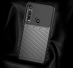 Чехол для Motorola Moto G8 plus цвет Black (черный), серия Onyx от Caseport