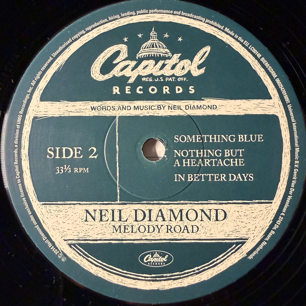 Neil Diamond ‎– Melody Road 2LP (Европа 2014г.) Т