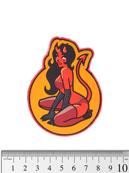 Шеврон Devil Girl PVC. Красный