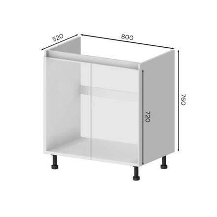 Кухня Модуль НМ 800 нижний Графит / Зеленый