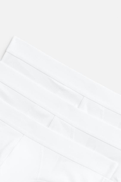 ZARA НАБОР ИЗ ТРЕХ БАЗОВЫХ ТРУСОВ, БЕЛЫЙ