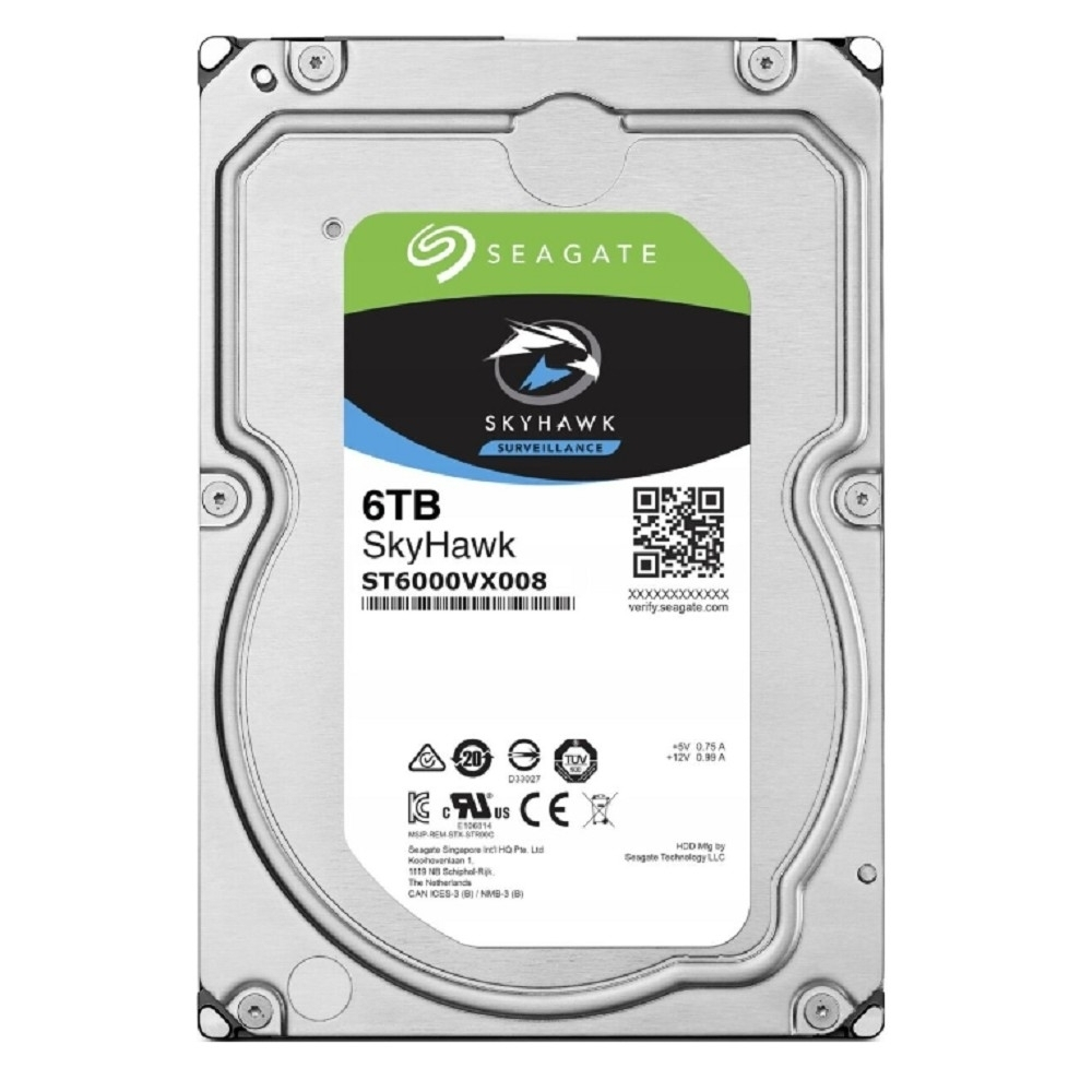 HDD жесткий диск 6TB Seagate SkyHawk (ST6000VX008) (SATA 6 Гбит/с, 5400 rpm, 256 mb buffer)