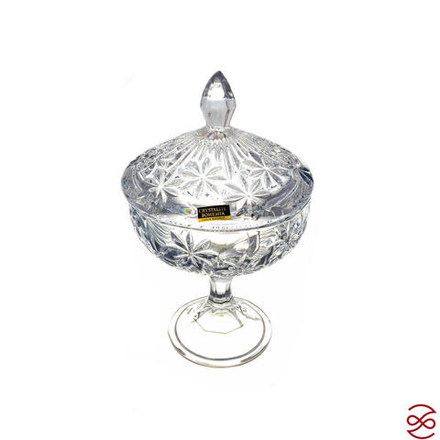 Конфетница на ножке с крышкой Crystalite Bohemia Perseus-nova 24 см