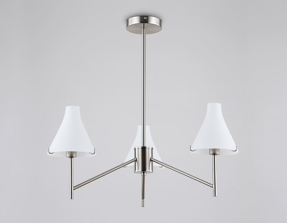 Светильник подвесной LH57121/3 SN/FR никель/белый матовый E14/3 max 40W D650*590