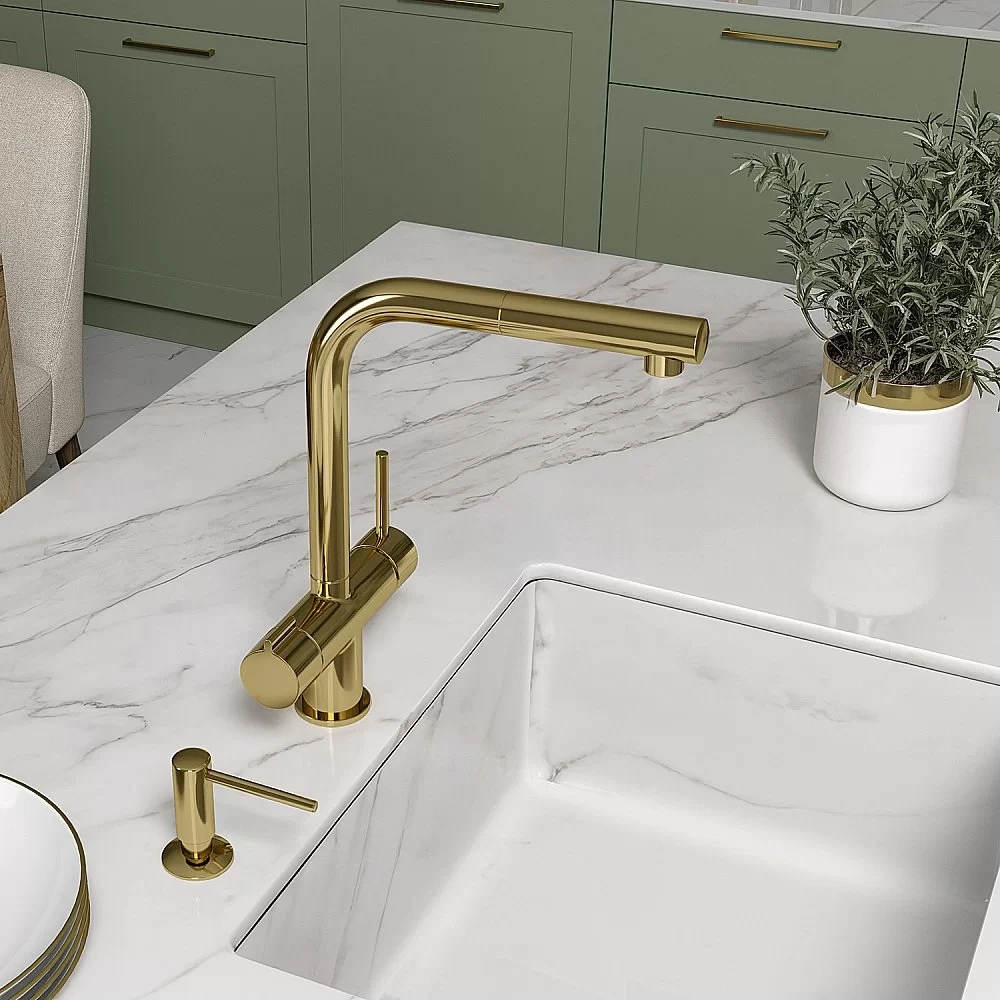 Смеситель для кухни WasserKraft A8977 золото