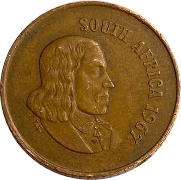 1 цента 1967 ЮАР (Надпись на английском языке - "SOUTH AFRICA")