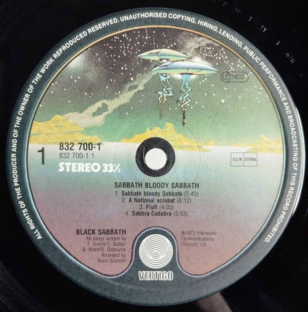 Винтажная виниловая пластинка LP Black Sabbath Bloody Sabbath (Holland 1987)