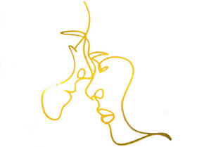 Топпер акриловый силуэт "Единство чувств" золотой