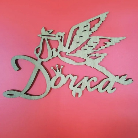 Топпер ДОЧКА С АИСТОМ 12*8см