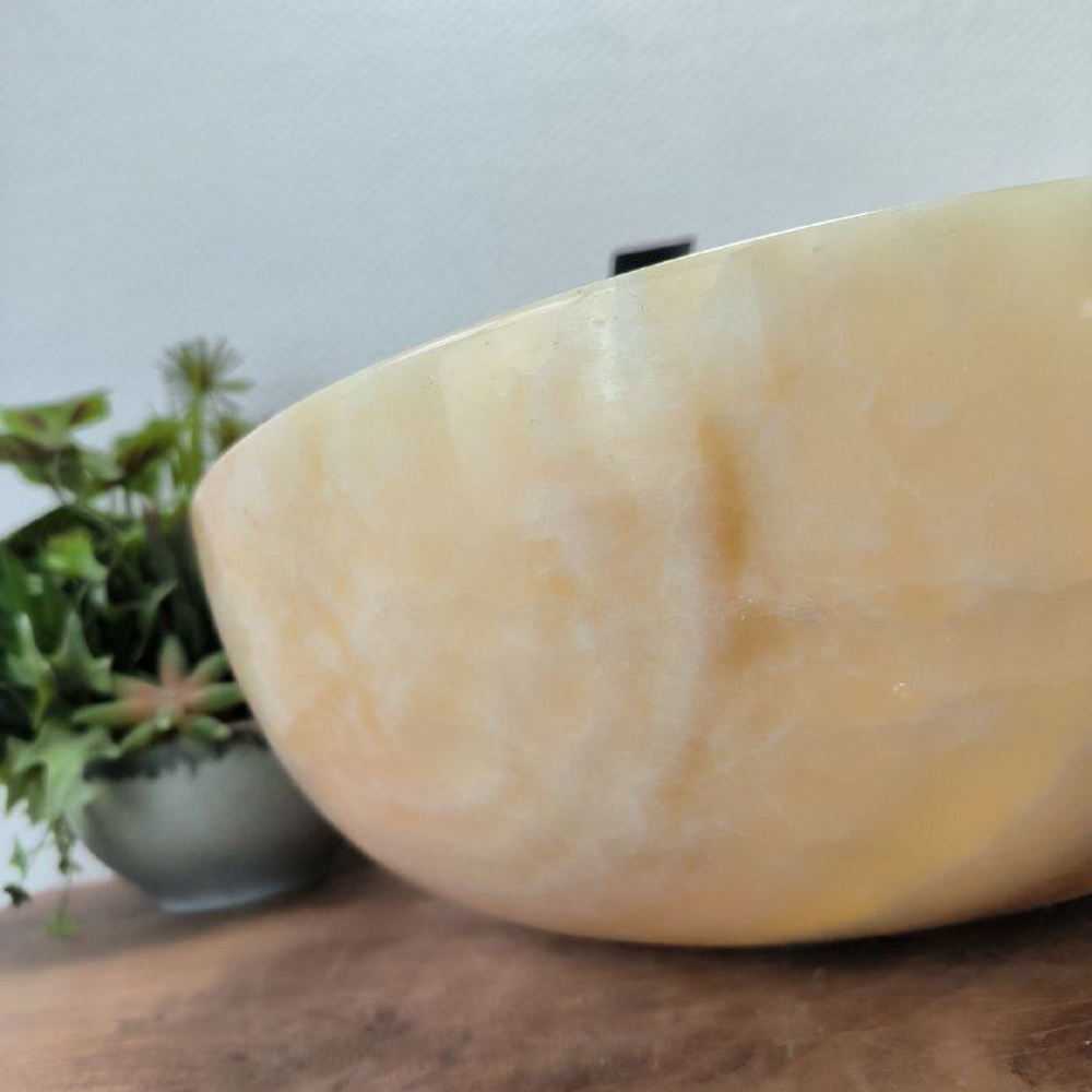 Каменная раковина из оникса Bowl Yellow Small TinLip BO-02921 (40*40*15cм) 140