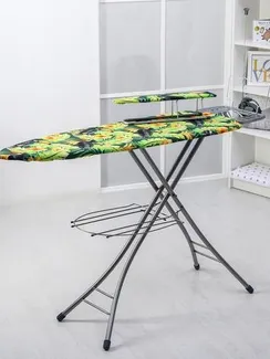 Доска гладильная Nika «Эльза де люкс», 122×40 см, металл, регулируемая высота до 93 см рисунок МИКС